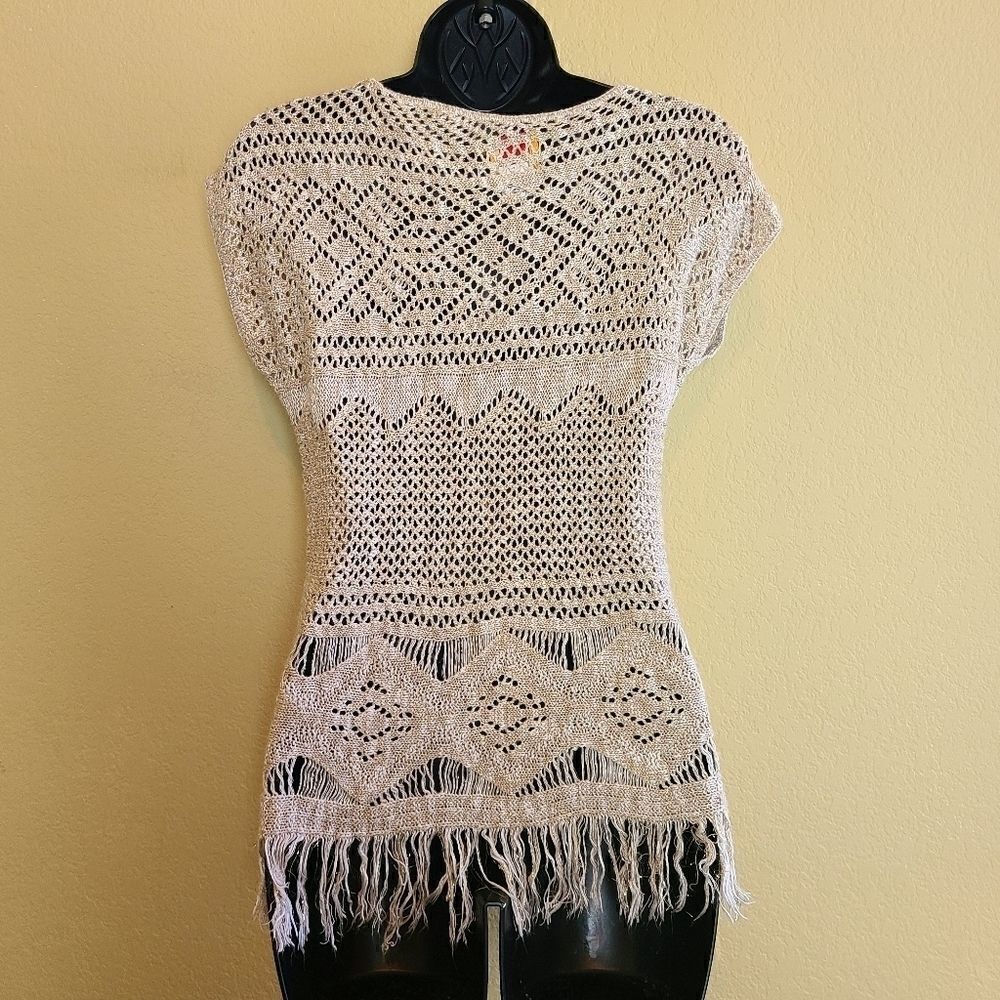 Ruby Rd. Crochet Metallic Top - Picture 5 of 6